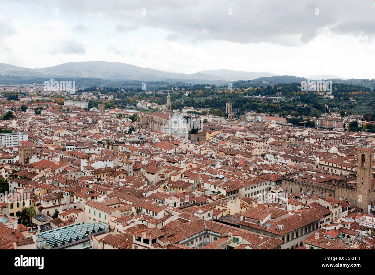 View of Florence from the Dome of Filippo Brunelleschi. Florence is the ...
