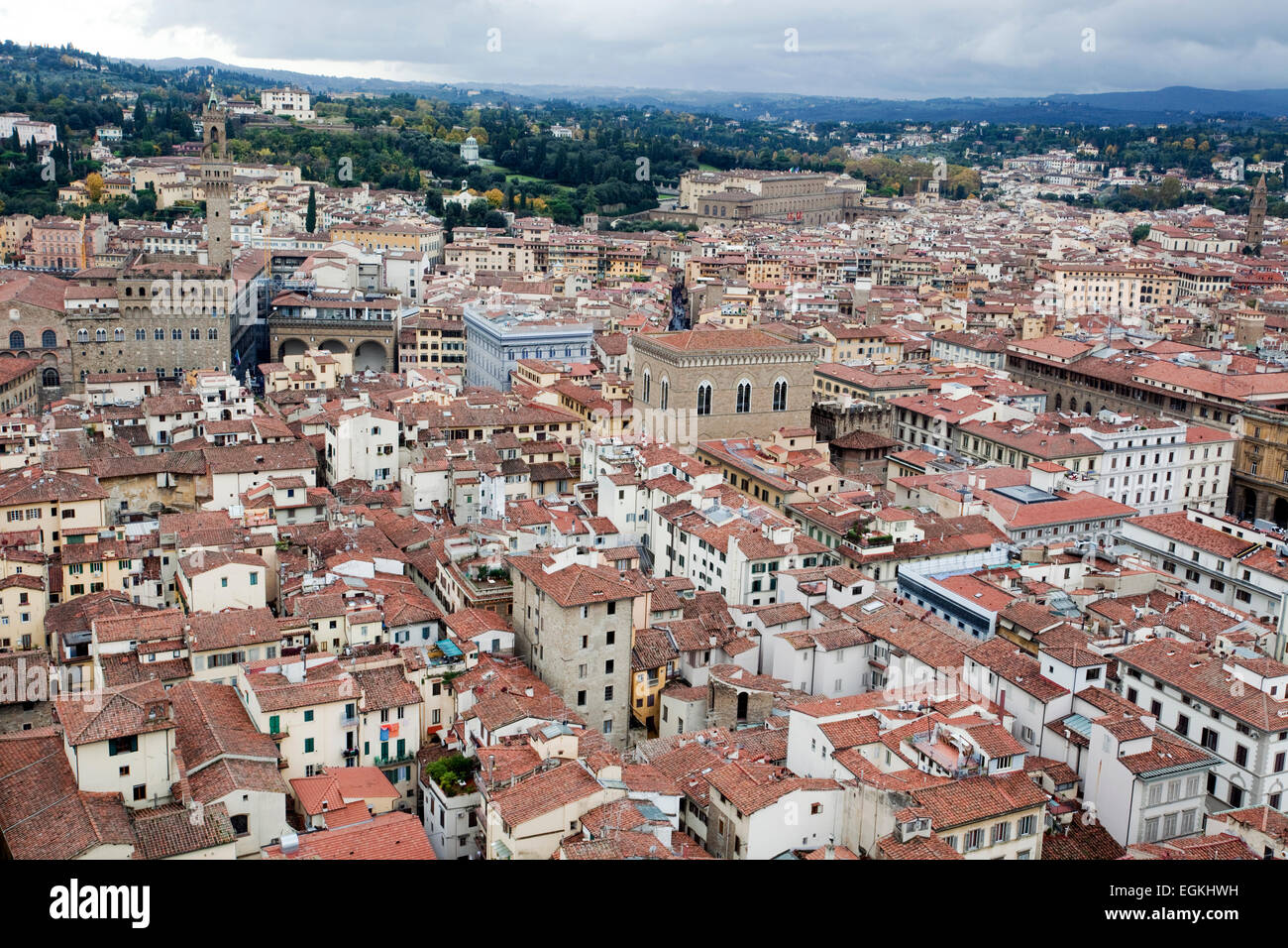 View of Florence from the Dome of Filippo Brunelleschi. Florence is the ...