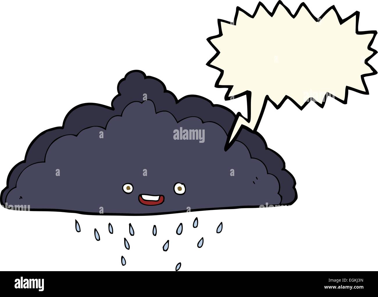 cartoon rain cloud with speech bubble Stock Vector Image & Art - Alamy