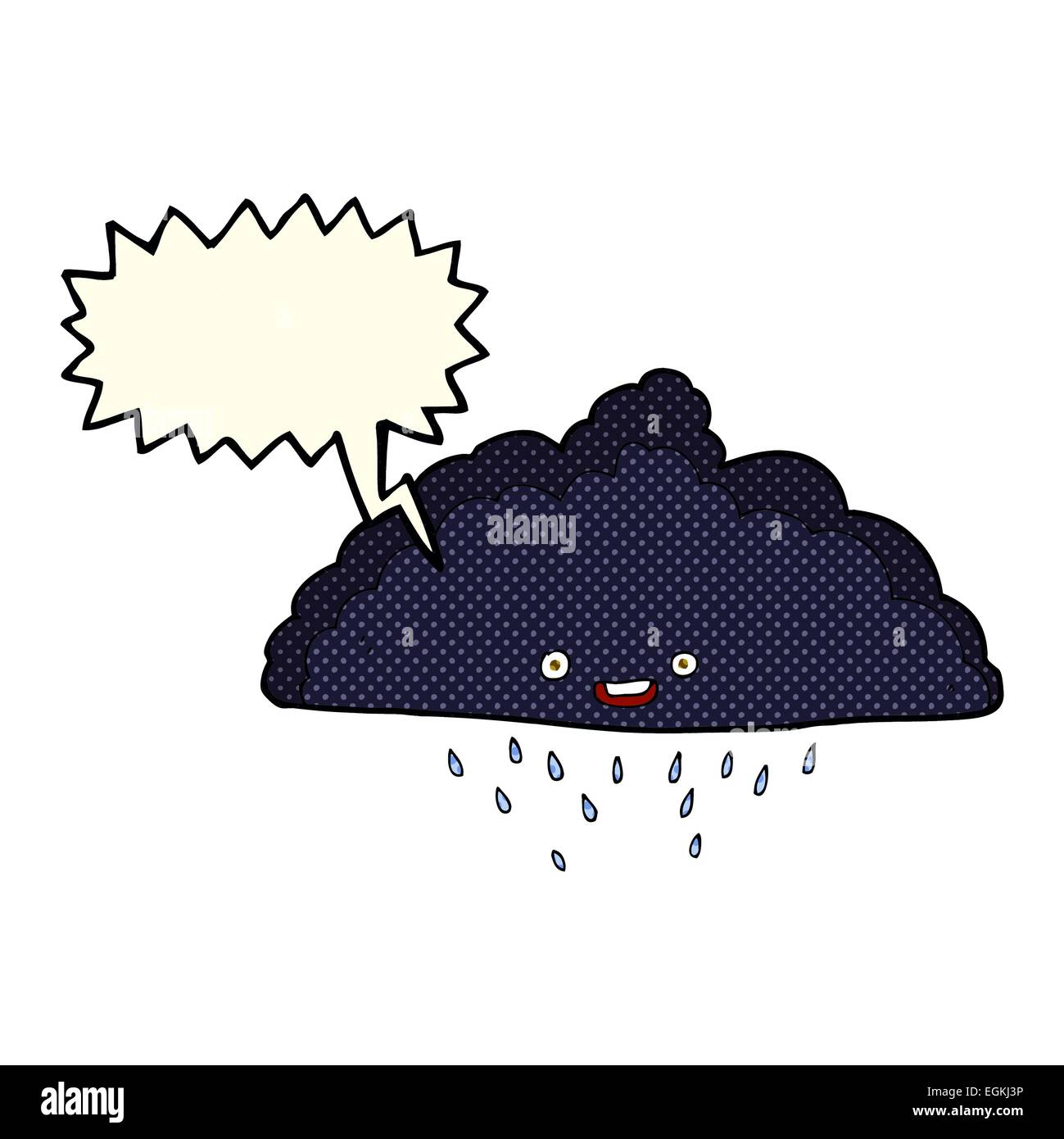 cartoon rain cloud with speech bubble Stock Vector Image & Art - Alamy