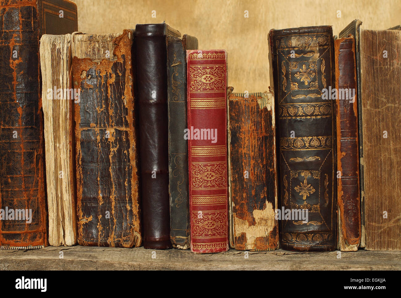 ancient books on wooden