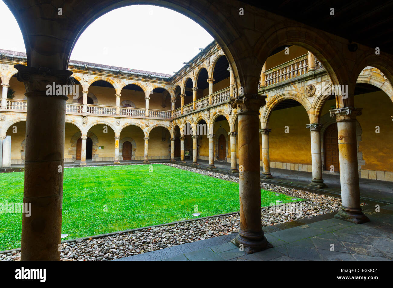 Courtyard. University of the Holy Spirit (Sancti Spiritus). Oñate. Guipuzkoa, Spain, Europe. Stock Photo