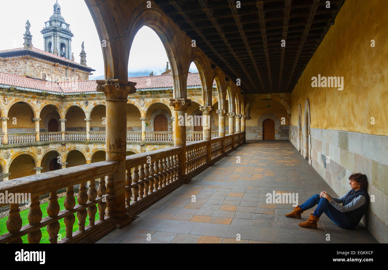 Courtyard. University of the Holy Spirit (Sancti Spiritus). Oñate. Guipuzkoa, Spain, Europe. Stock Photo