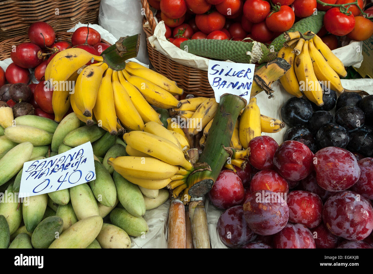Fruits and vegetables, Market Hall, Funchal, Madeira, Portugal Stock Photo