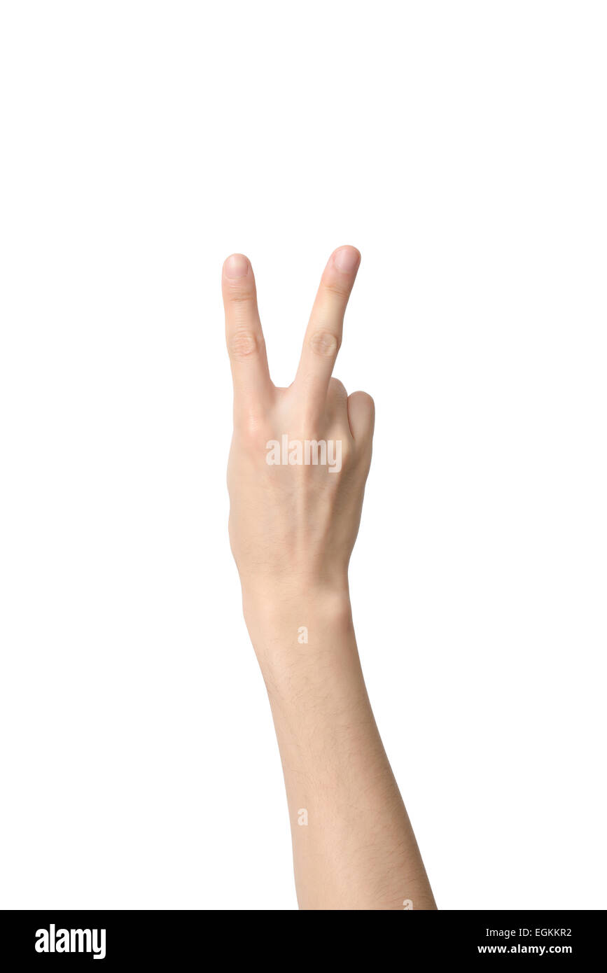 2 hand sign language hi-res stock photography and images - Alamy