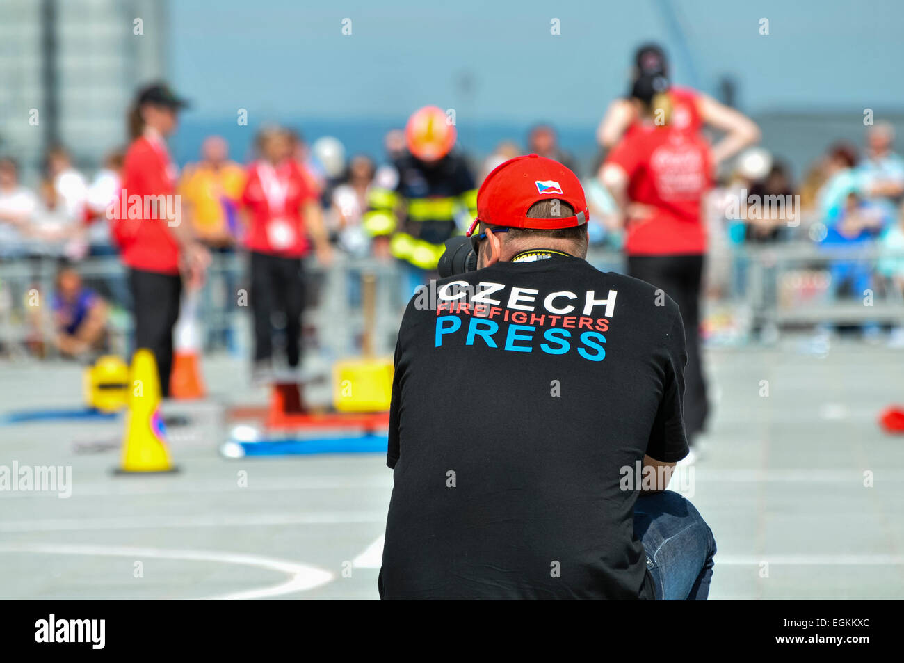 Belfast, Northern Ireland. 8th August 2013 A firefighter Czech team
