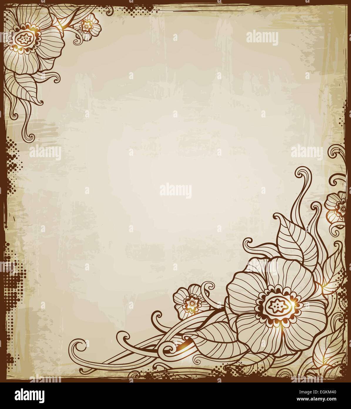 Decorative vintage background with flowers Stock Photo