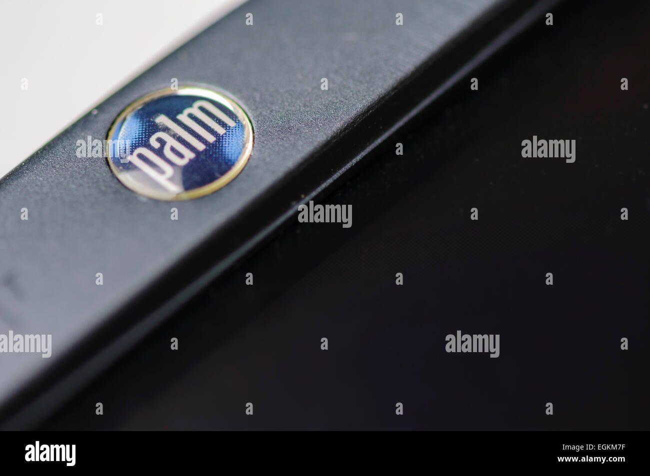 Badge of a Palm Pilot Tungsten T, a Personal Data Assistant from 2000. Stock Photo
