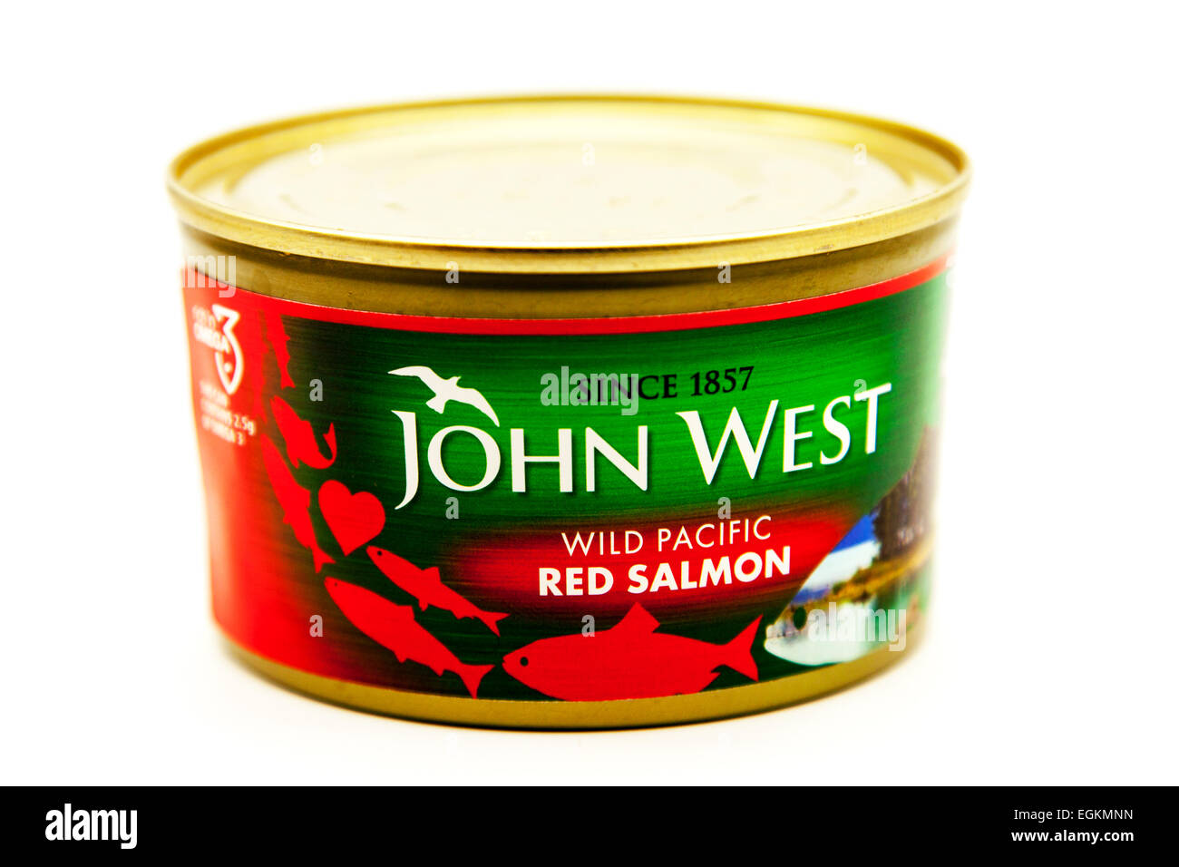 tinned red salmon John West tin wild pacific product logo cutout cut