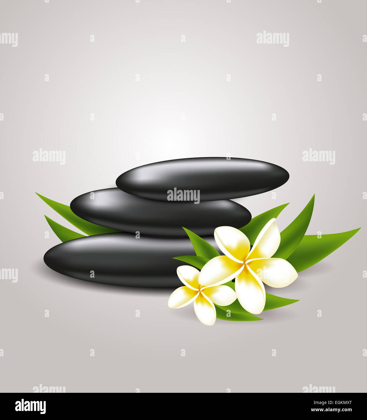 Background with flowers and spa stones Stock Photo - Alamy