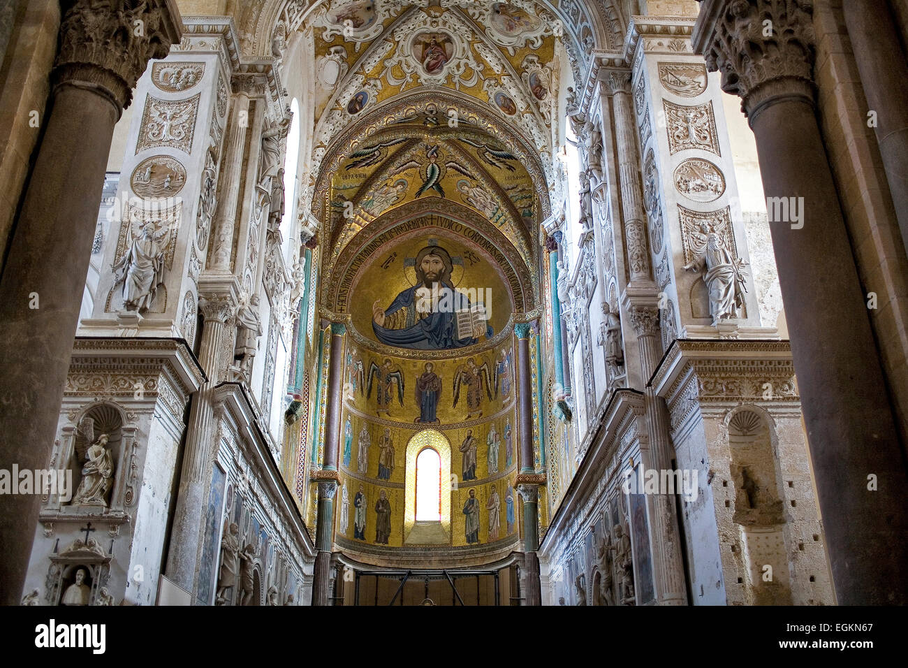 Italy,Sicily,Cefalu; Interiro Cathedral. Stock Photo