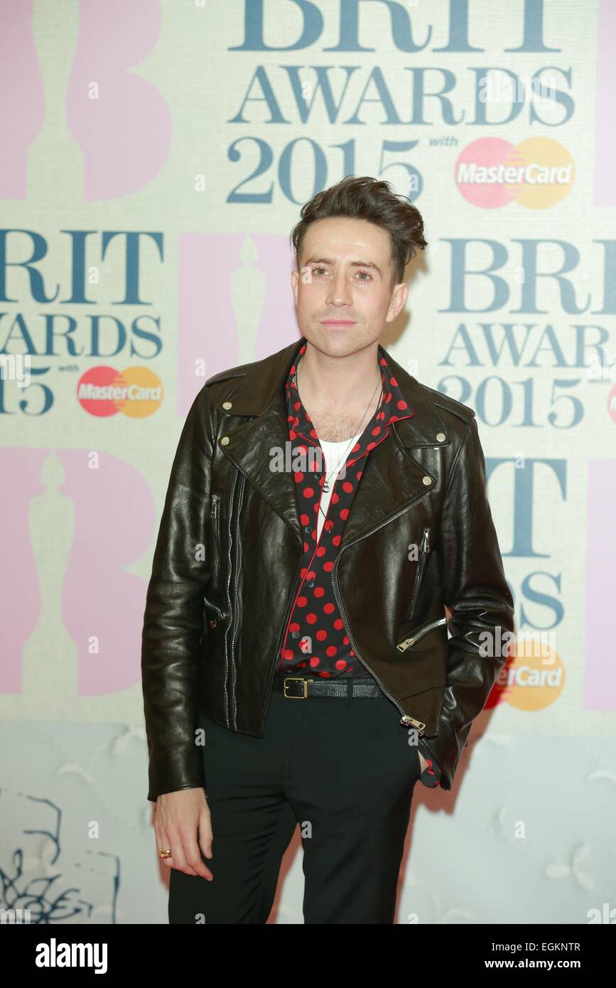 London, UK. 25th Feb, 2015. Nick Grimshaw attends the Brit Awards, Brits, at O2 Arena in London, Great Britain, on 25 February 2015. Credit:  dpa picture alliance/Alamy Live News Stock Photo