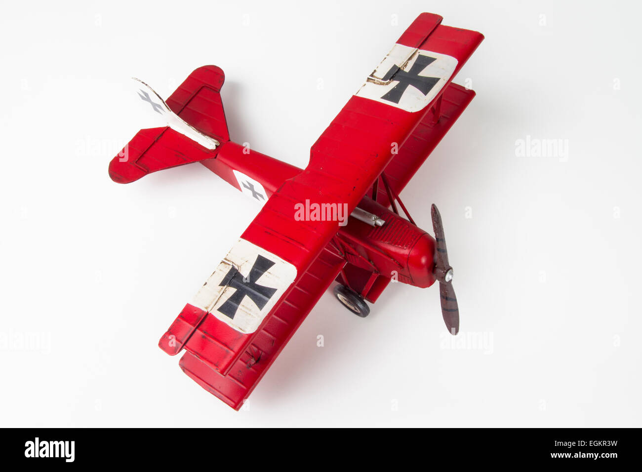 Hand crafted model of a German World War One biplane Stock Photo