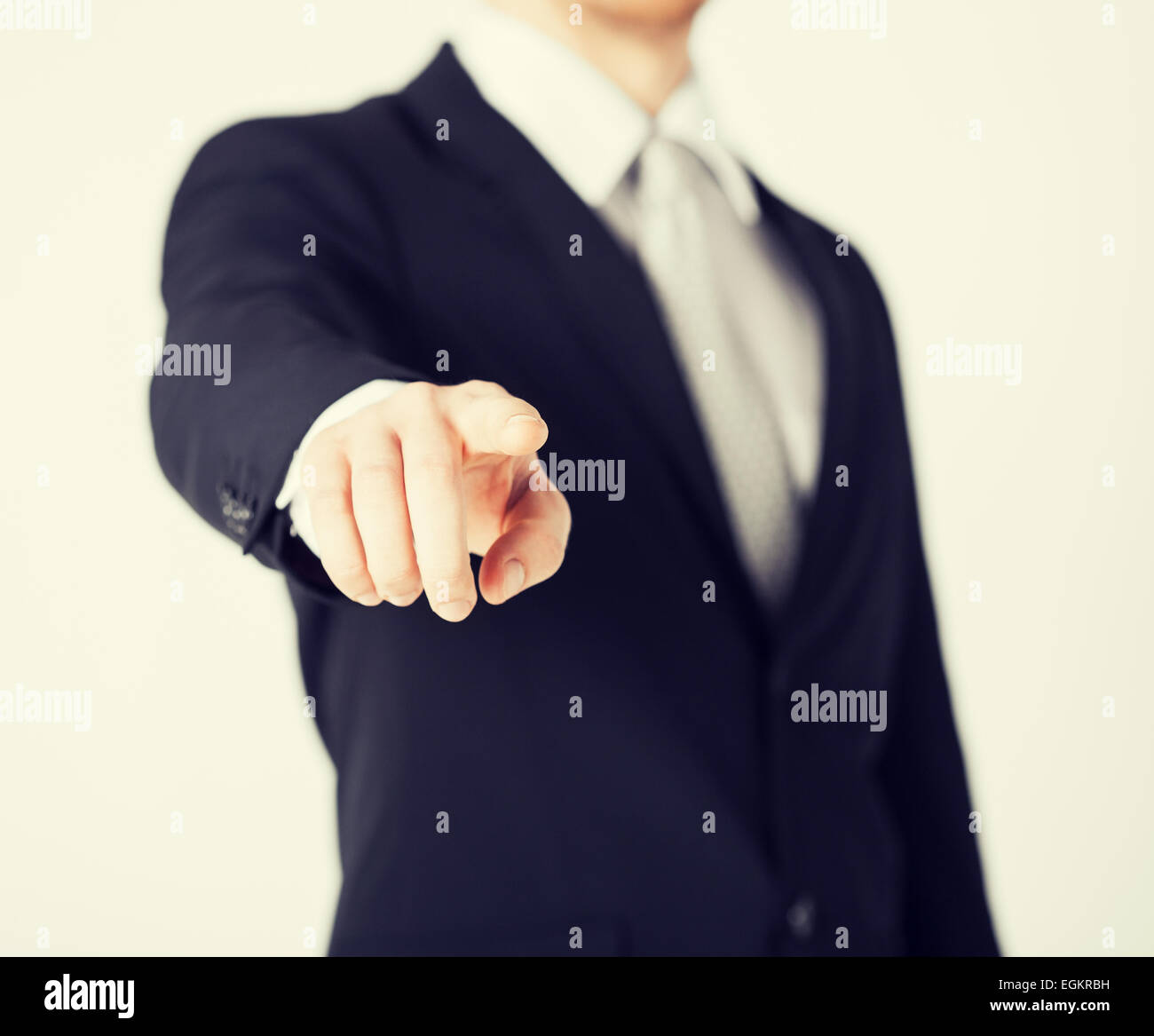 man pointing his finger at you Stock Photo