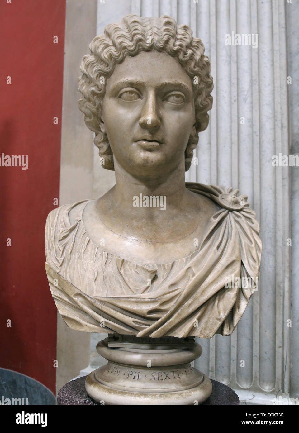 Bust of Julia Pia (Domna). (170AD-217AD). Empress and wife of Roman Emperor Lucius Septimius Severus and mother of Emperors Geta Stock Photo