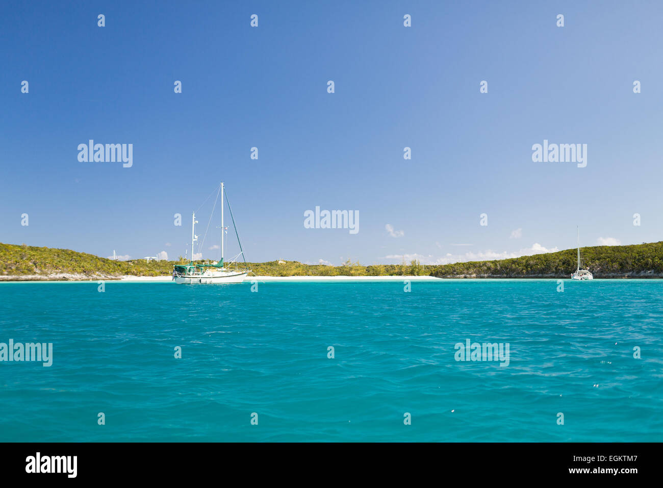 white boat at blue sea Stock Photo - Alamy