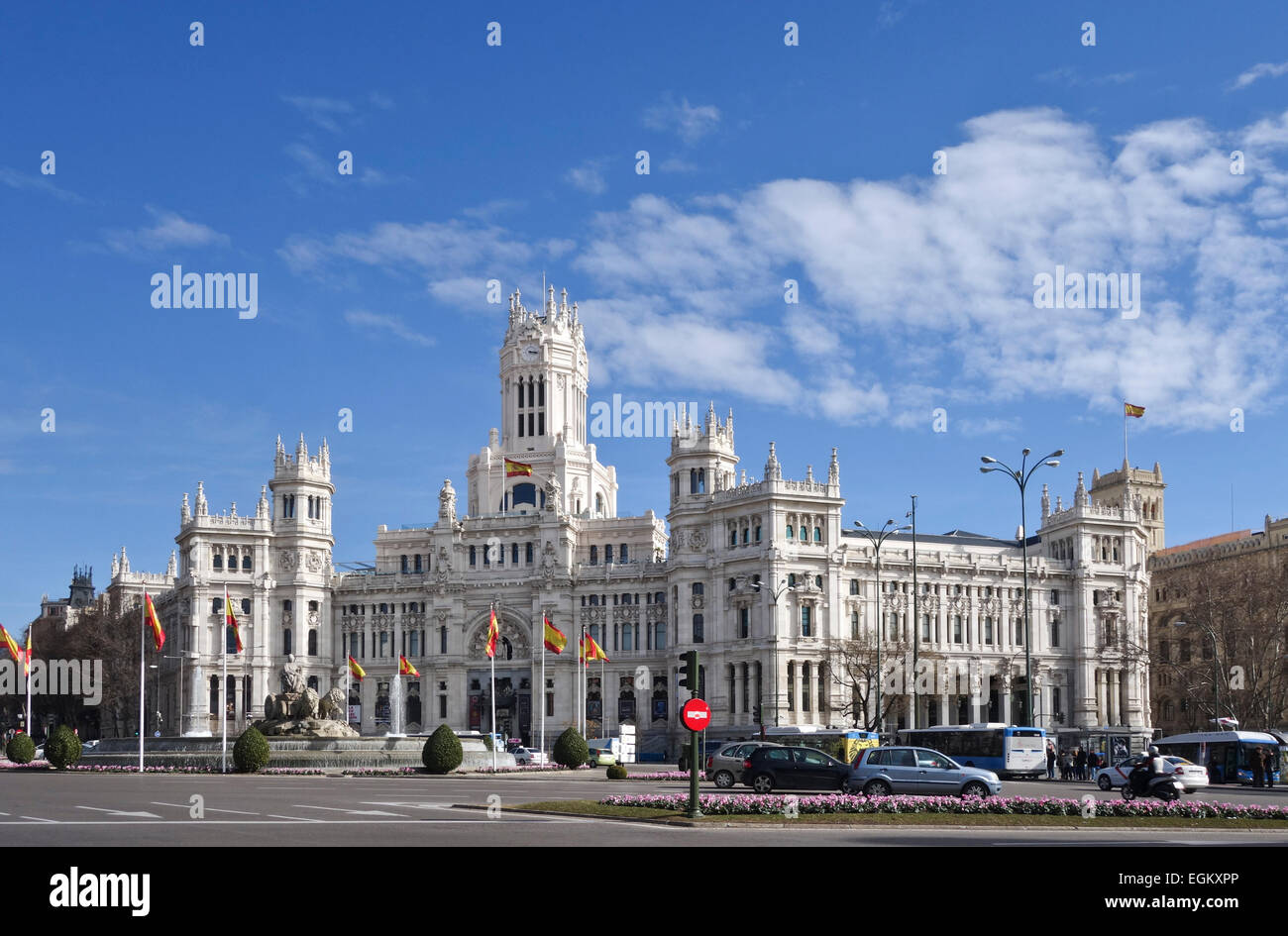 Madrid SPAIN. Cybele Palace Palacio de Cibeles, City Hall, town hall, Madrid, Spain Stock Photo