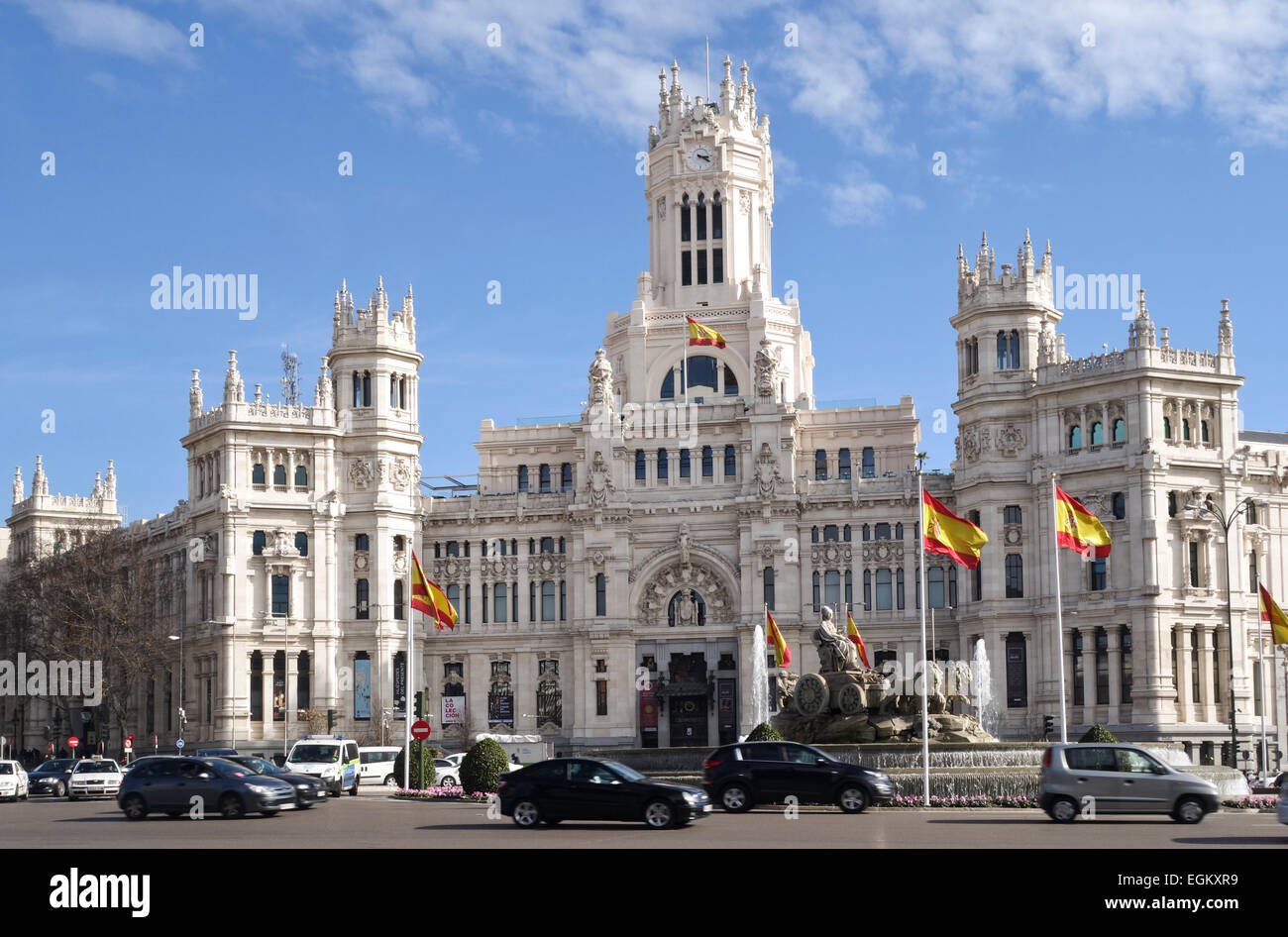 Madrid SPAIN. Cybele Palace Palacio de Cibeles, City Hall, town hall, Madrid, Spain Stock Photo