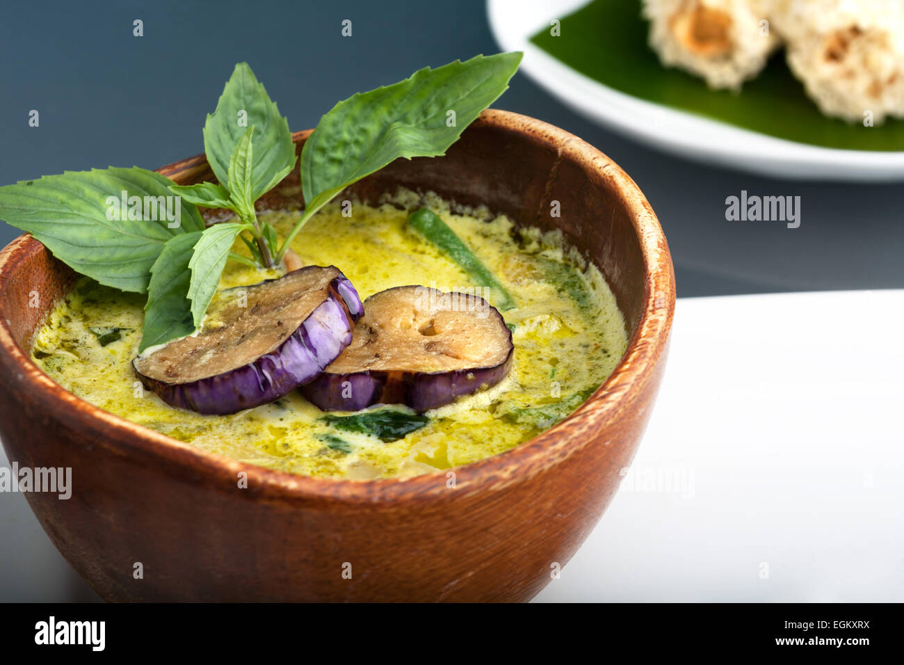 Green Curry with Eggplant Stock Photo Alamy