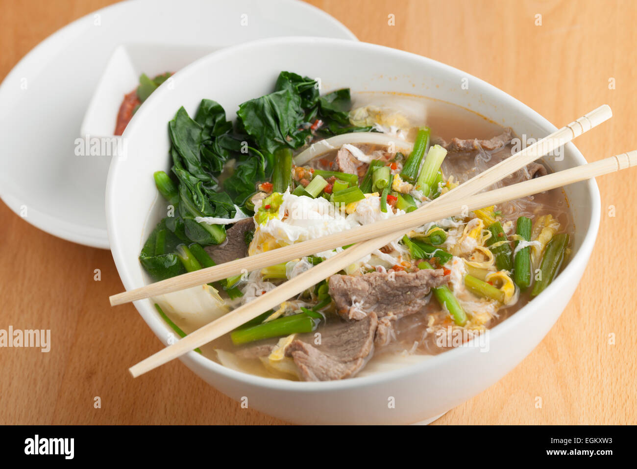 Pho Style Soup with Beef Stock Photo