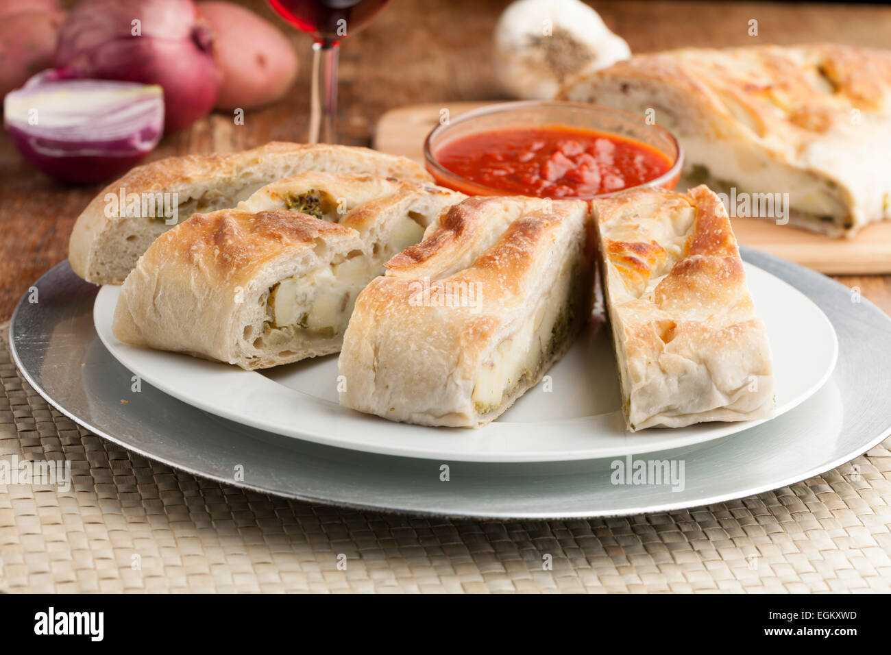Stromboli Stuffed Bread Stock Photo Alamy