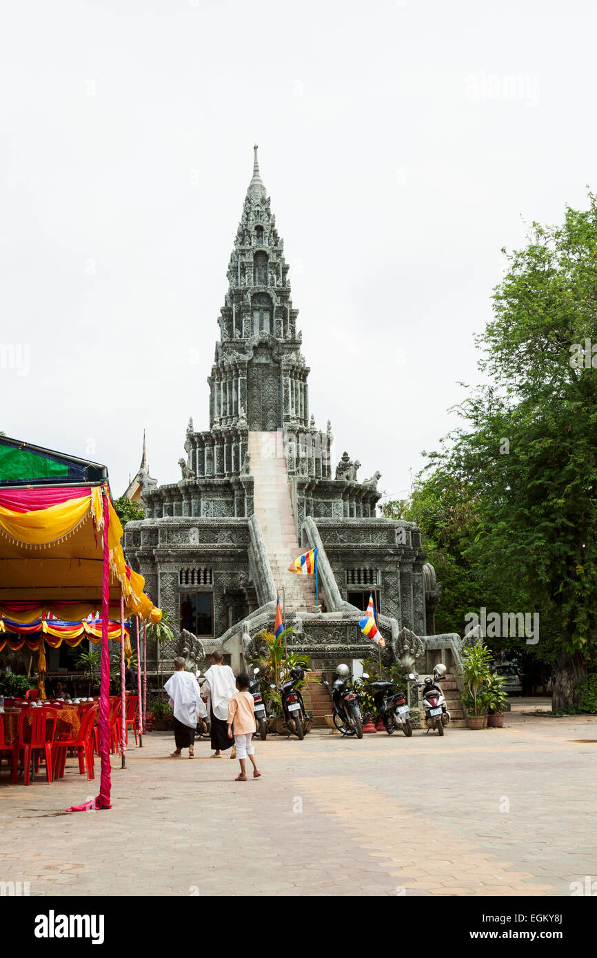 Wat Kesararam or the “Pagoda of the Cornflower Petals”  in Siem Reap, Cambodia. Stock Photo