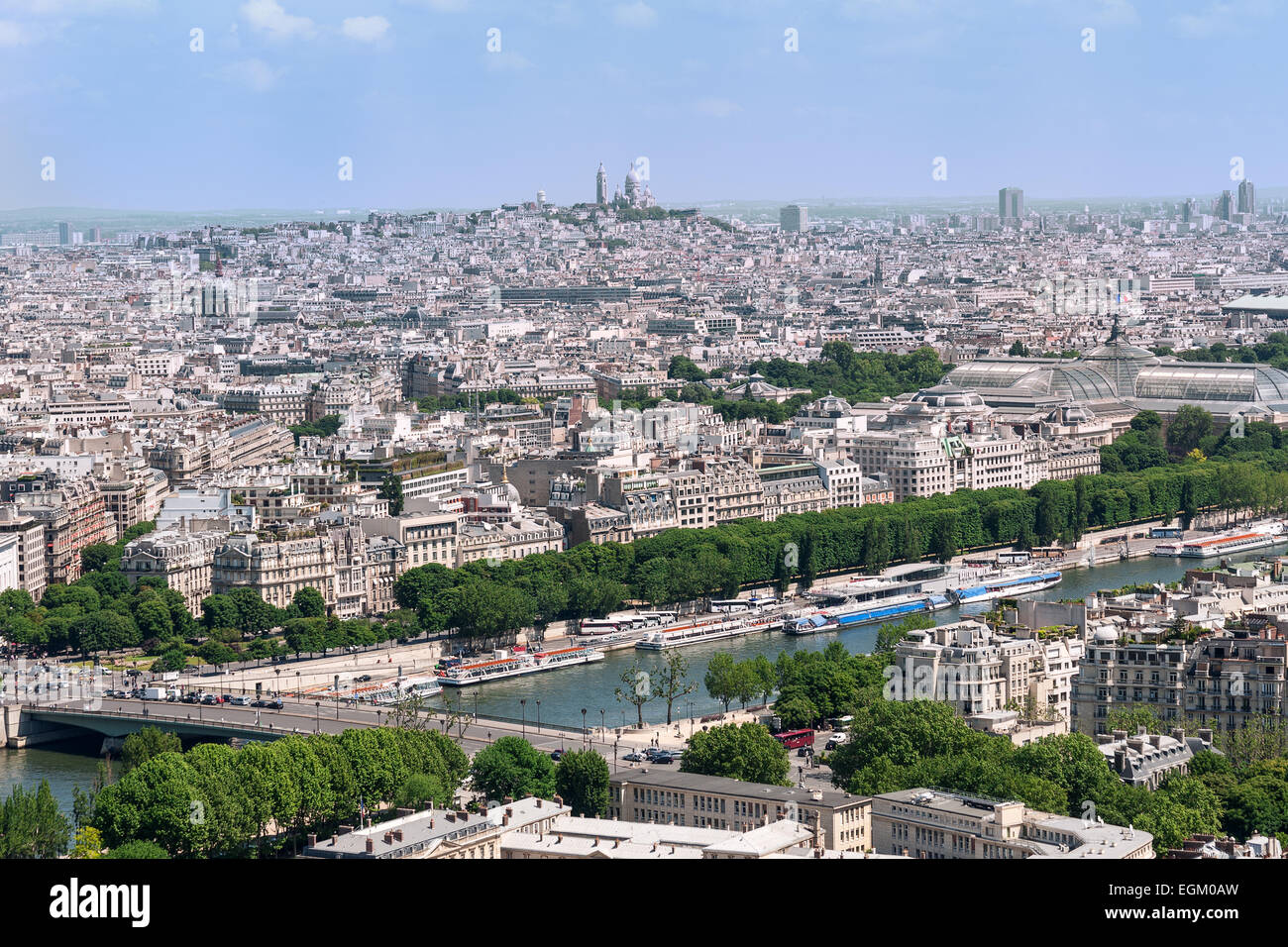 Panoramic View of Paris from EiffelTower, France Stock Photo