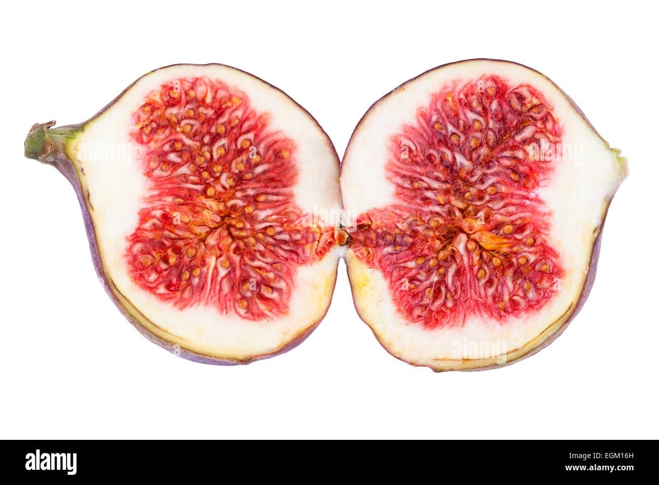 Figs Fruit Two Halves Stock Photo