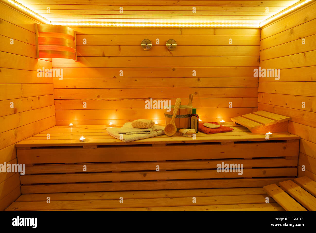 sauna interior Stock Photo
