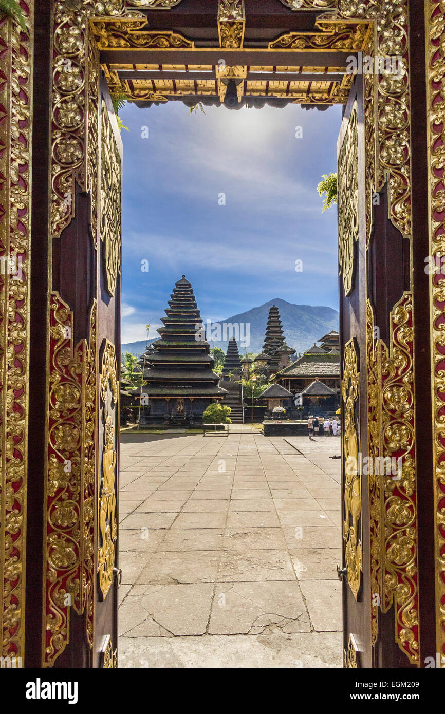 Entrance door at Pura Besakih Temple Stock Photo