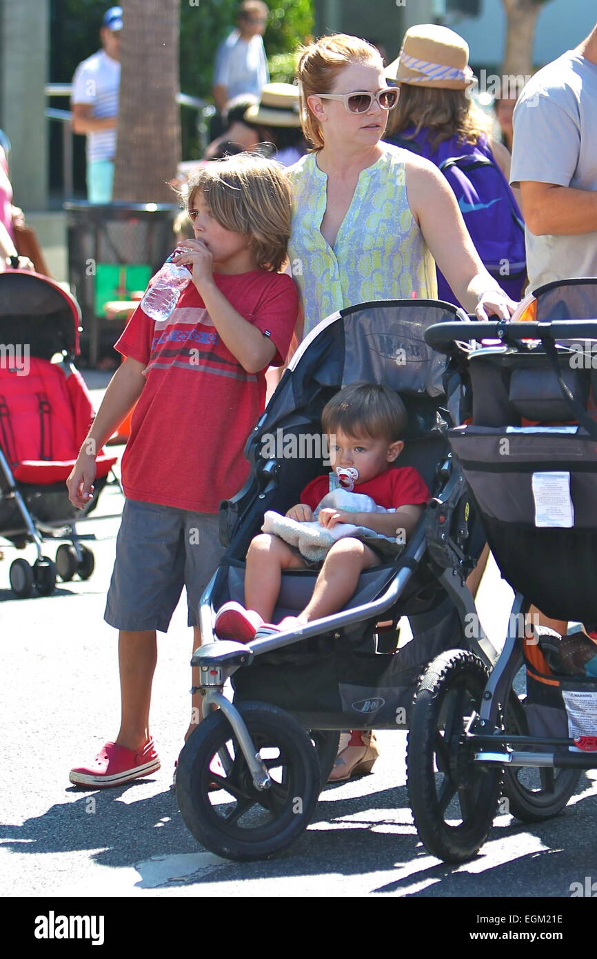Melissa Joan Hart takes her sons to the Studio City Farmers Market
