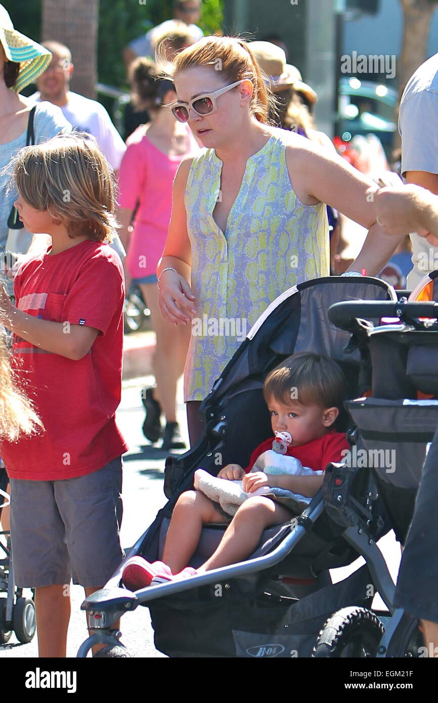 Melissa Joan Hart takes her sons to the Studio City Farmers Market