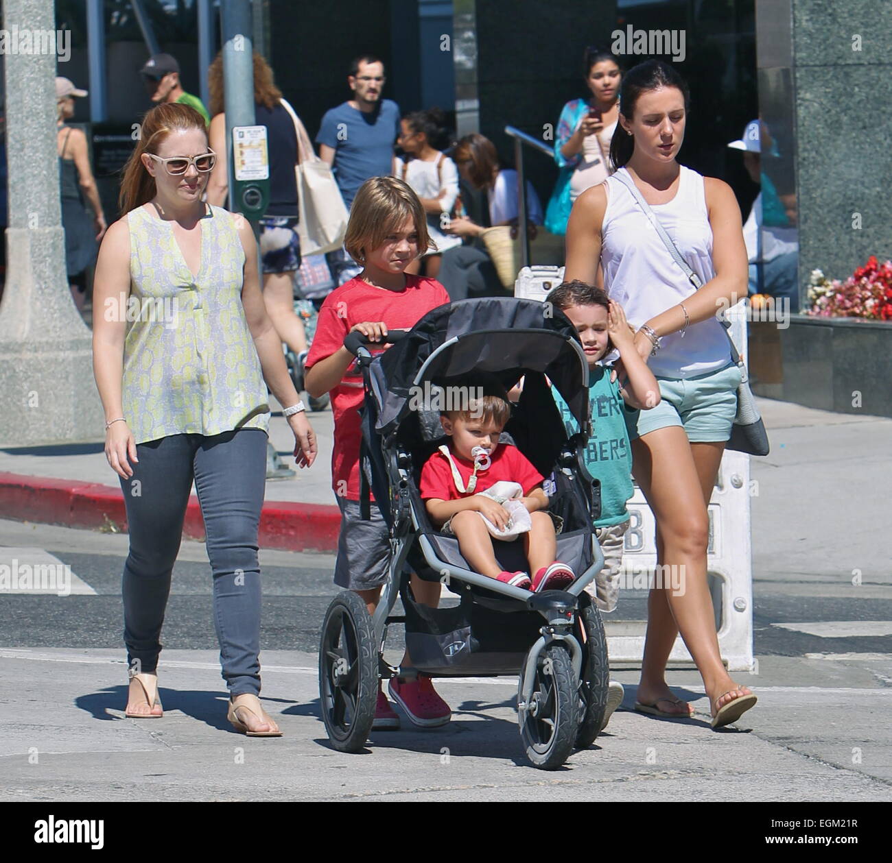 Melissa Joan Hart takes her sons to the Studio City Farmers Market