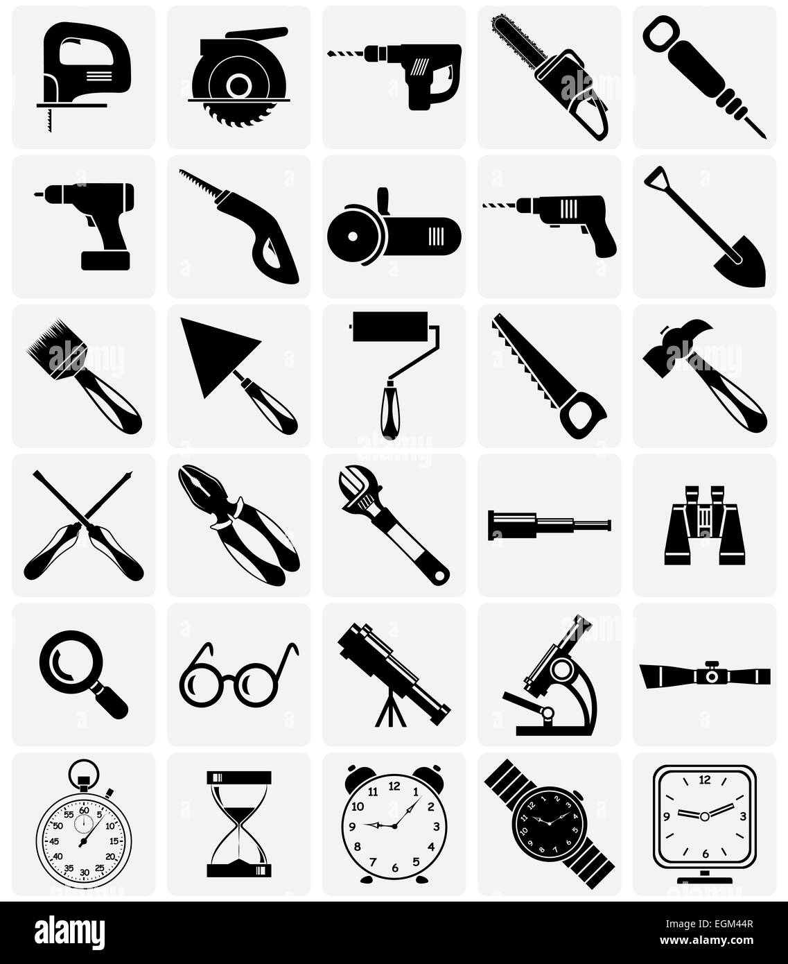 Icons of tools and devices Stock Photo - Alamy