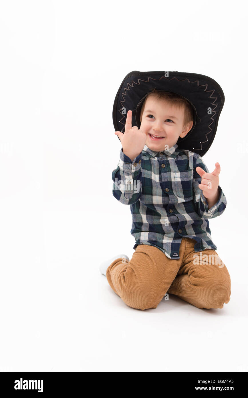 Little cowboy isolated Stock Photo