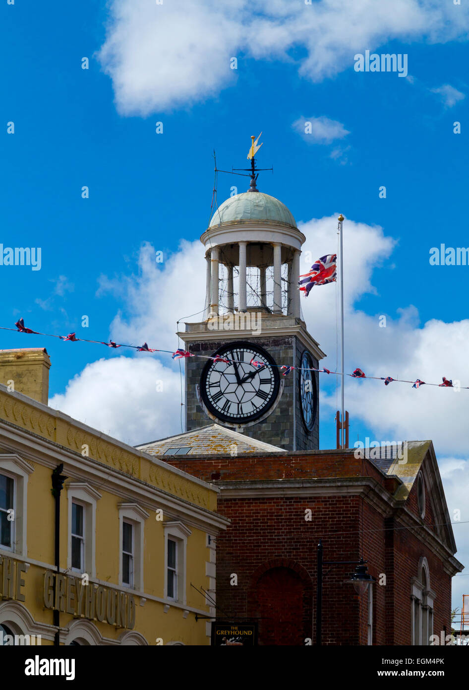 Bridport Town Hall and clock tower designed by William Tyler RA 1786 in