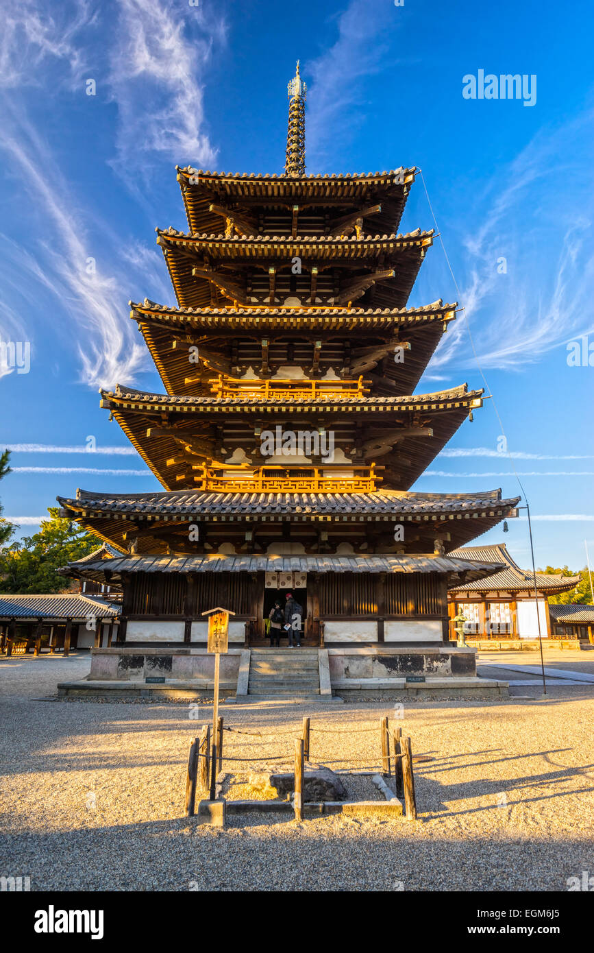 Horyu-ji Temple in Nara, Unesco world Heritage site, Japan Stock Photo
