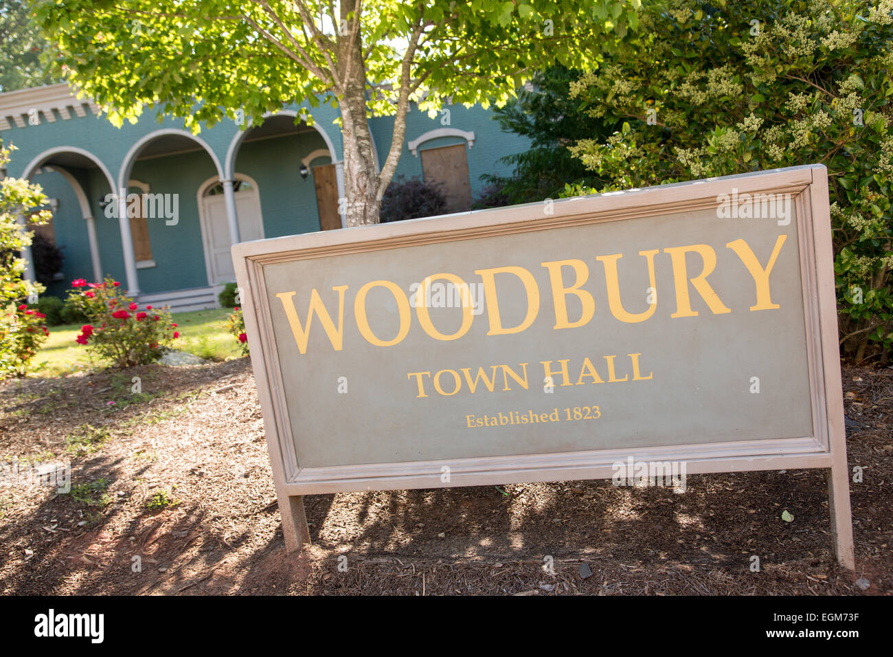 Woodbury Town Hall set used in filming the television series The