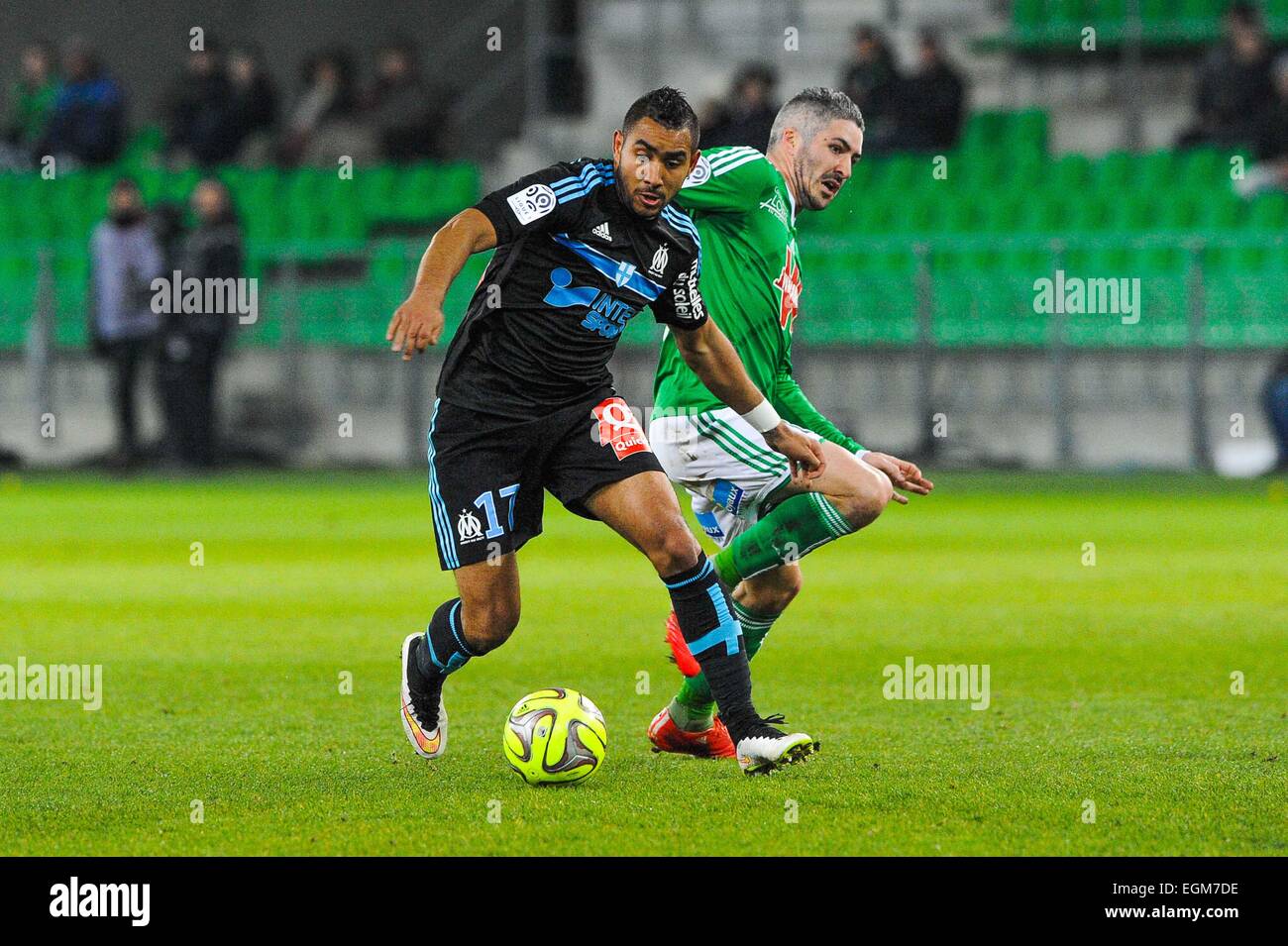 Dimitri PAYET/Fabien LEMOINE - 22.02.2015 - Saint Etienne/Marseille - 26eme  journee de Ligue1.Photo : Jean Paul Thomas/Icon Sport Stock Photo - Alamy