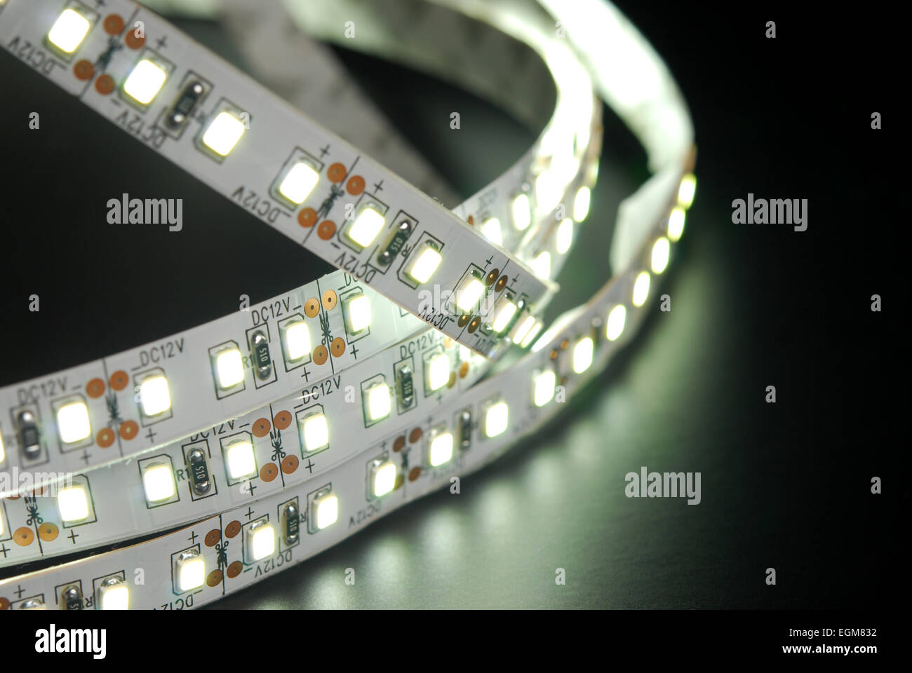 Led stripe on the black background Stock Photo - Alamy