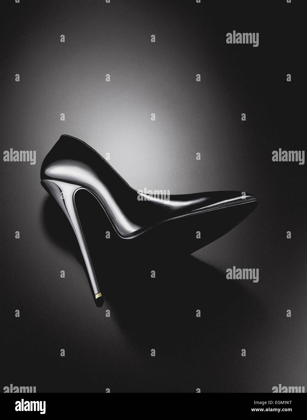 Black High Heel Shoe Stock Photo