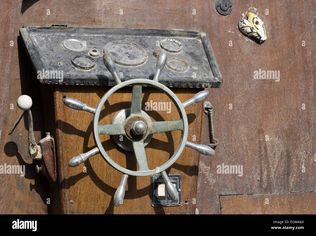 Ship's Steering Wheel, Malta Stock Photo