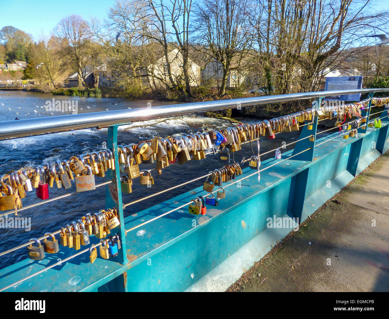 Padlocks on a bridge in in Bakewell, UK Stock Photo Alamy