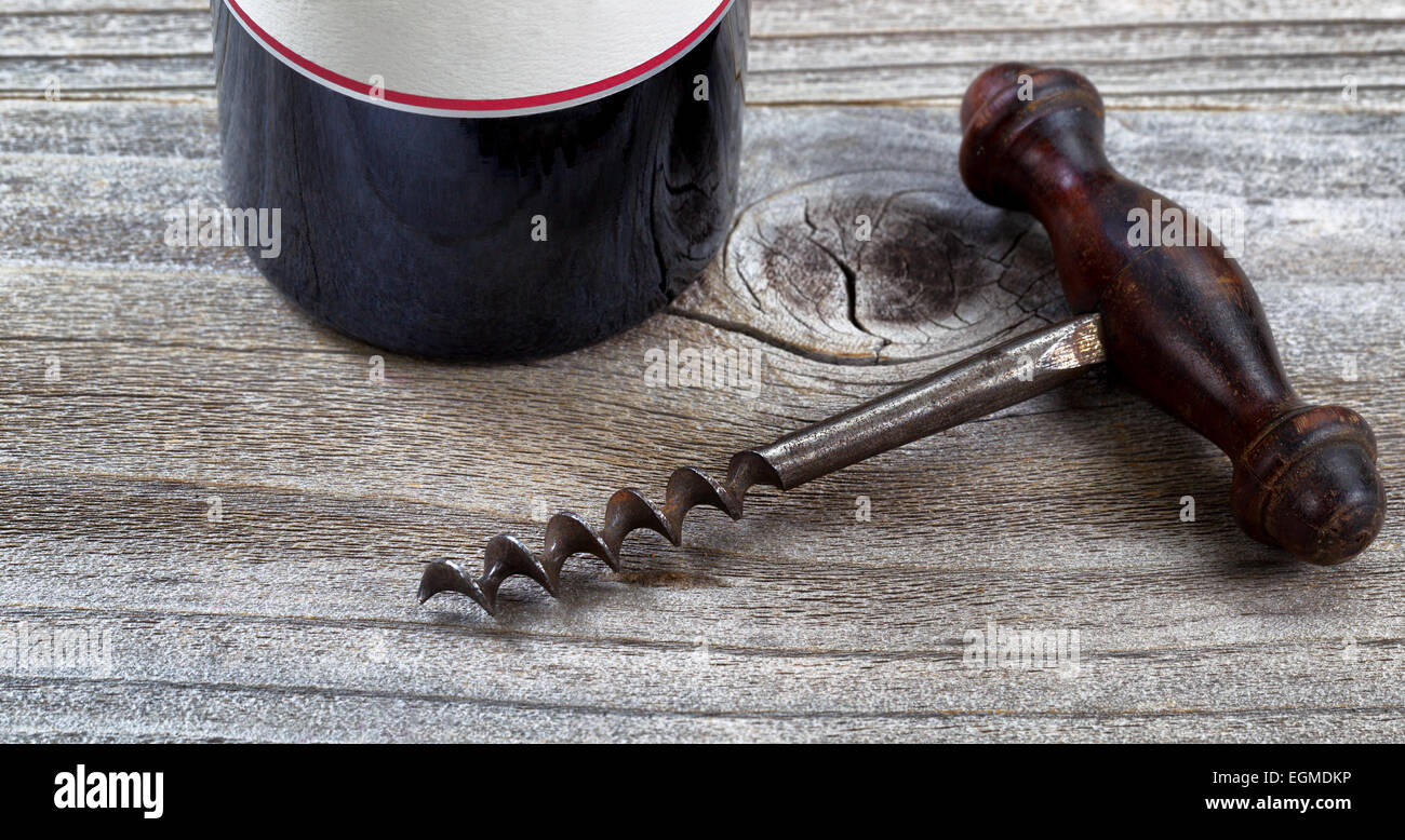 Antique corkscrew wine bottle glass hires stock photography and images