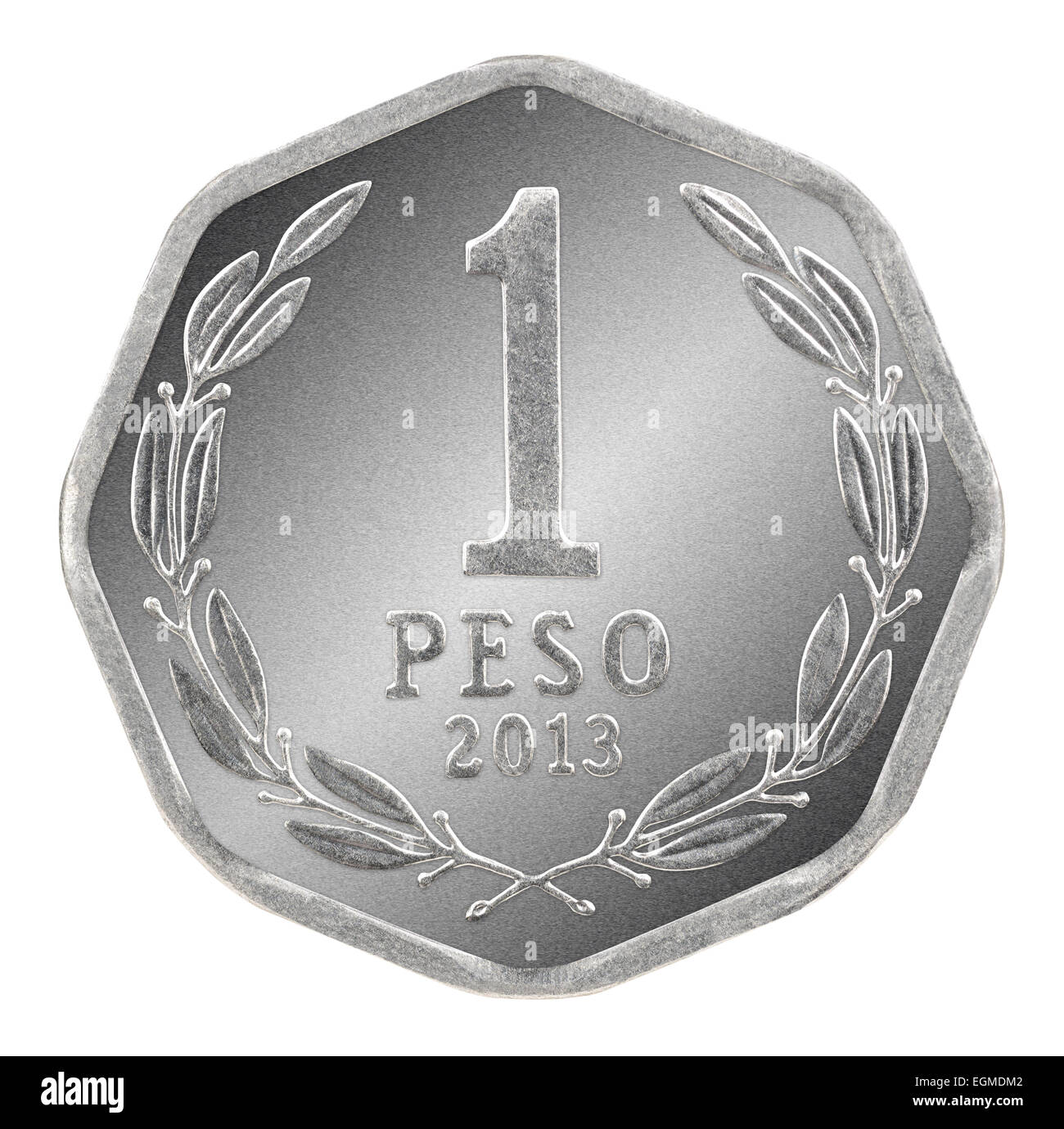 One chilean peso coin chile currency Stock Photo