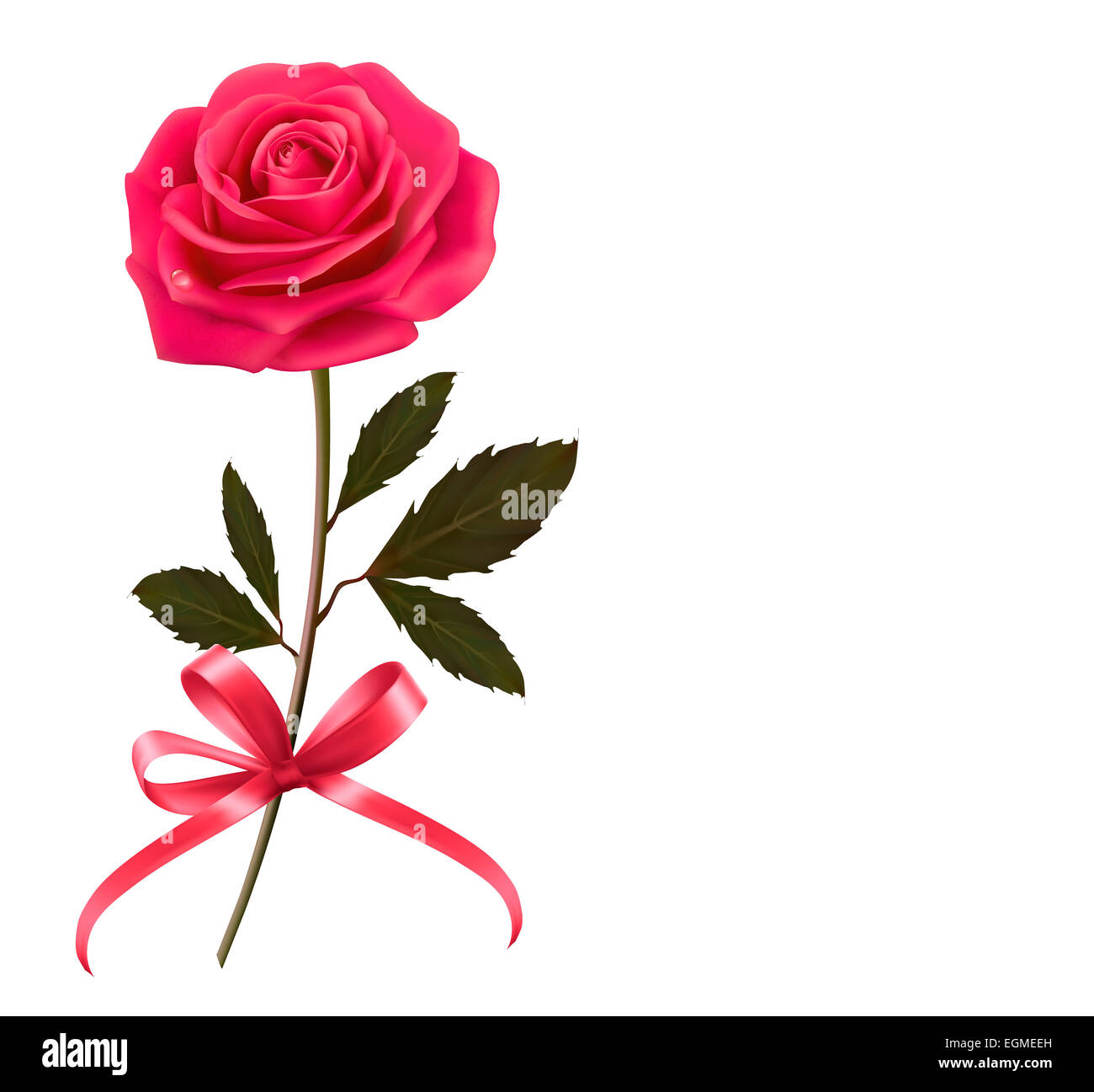 Background with rose and a bow. Vector Stock Photo - Alamy