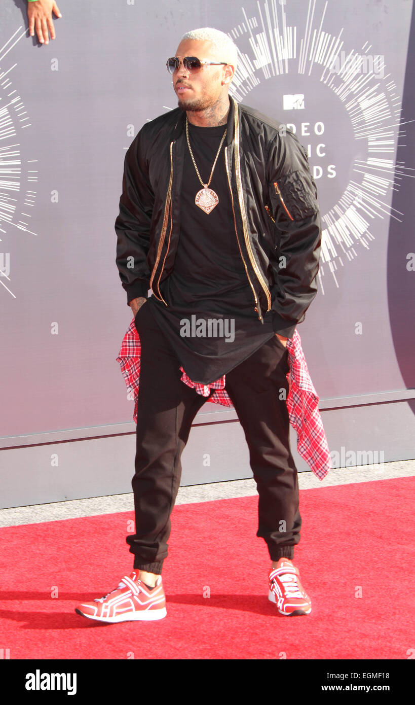 2014 MTV Video Music Awards - Arrivals held at the Forum Featuring: Chris Brown Where: Los Angeles, California, United States When: 24 Aug 2014 Stock Photo