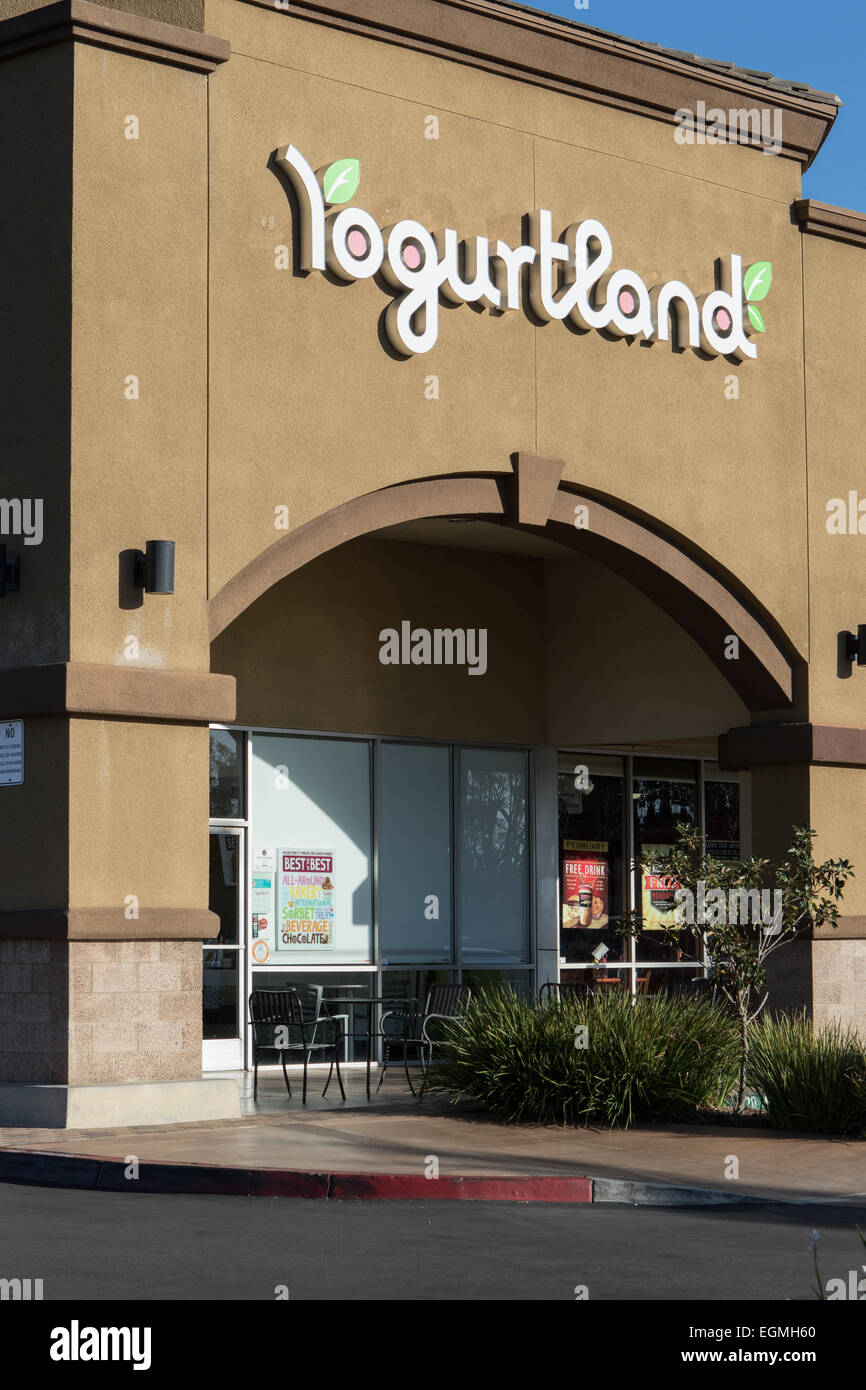 Yogurtland self serve storefront international franchise chain of frozen yogurt in Santa Ana