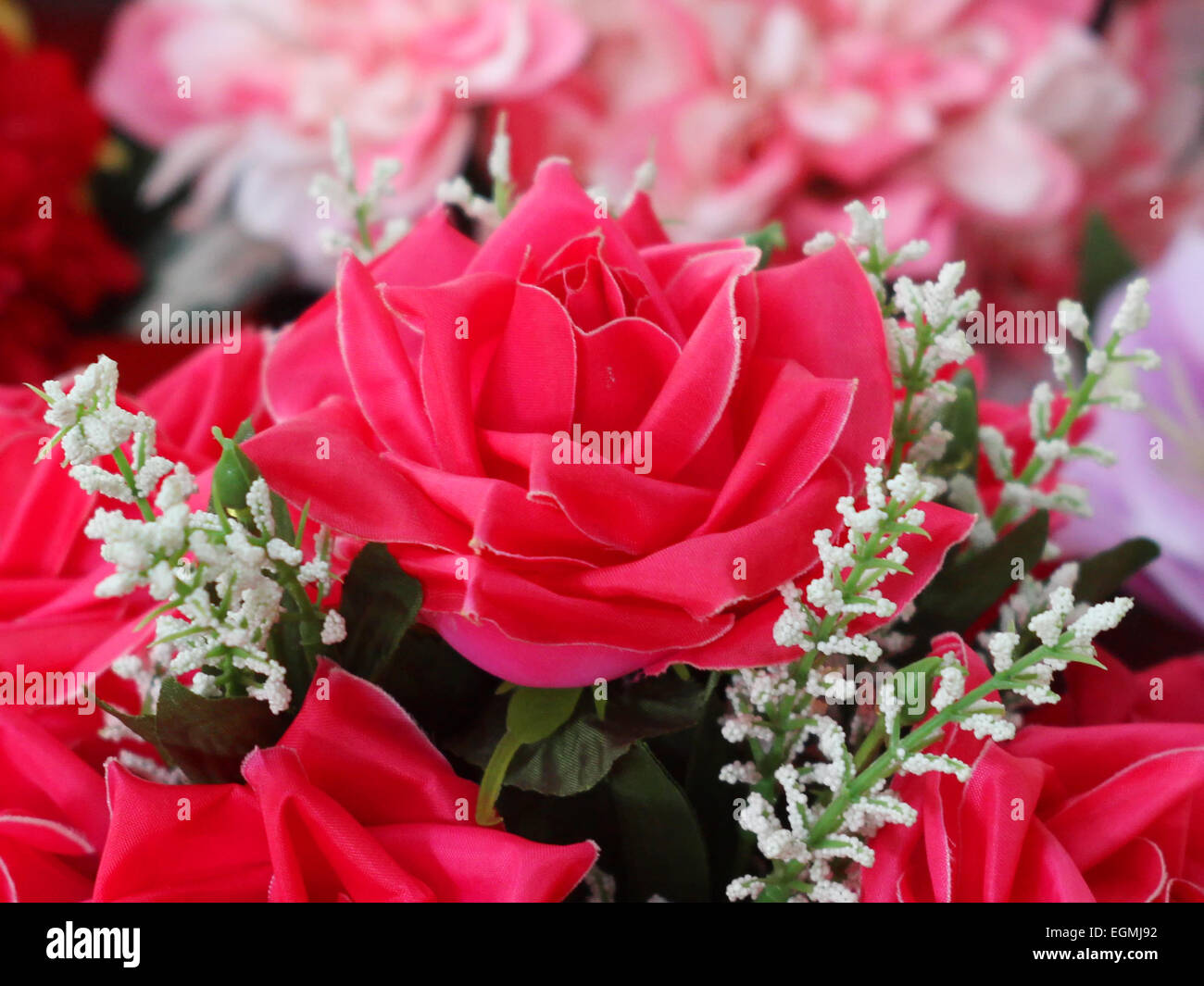 The beautiful decoration artificial flower Stock Photo