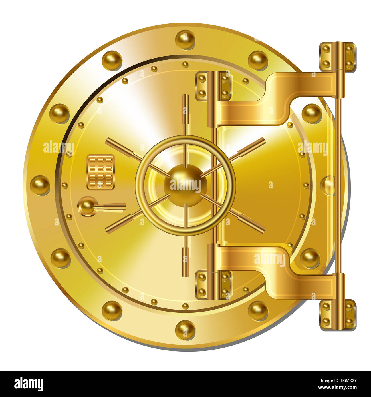 Gold Bank doors. Vector illustration clip art Stock Photo